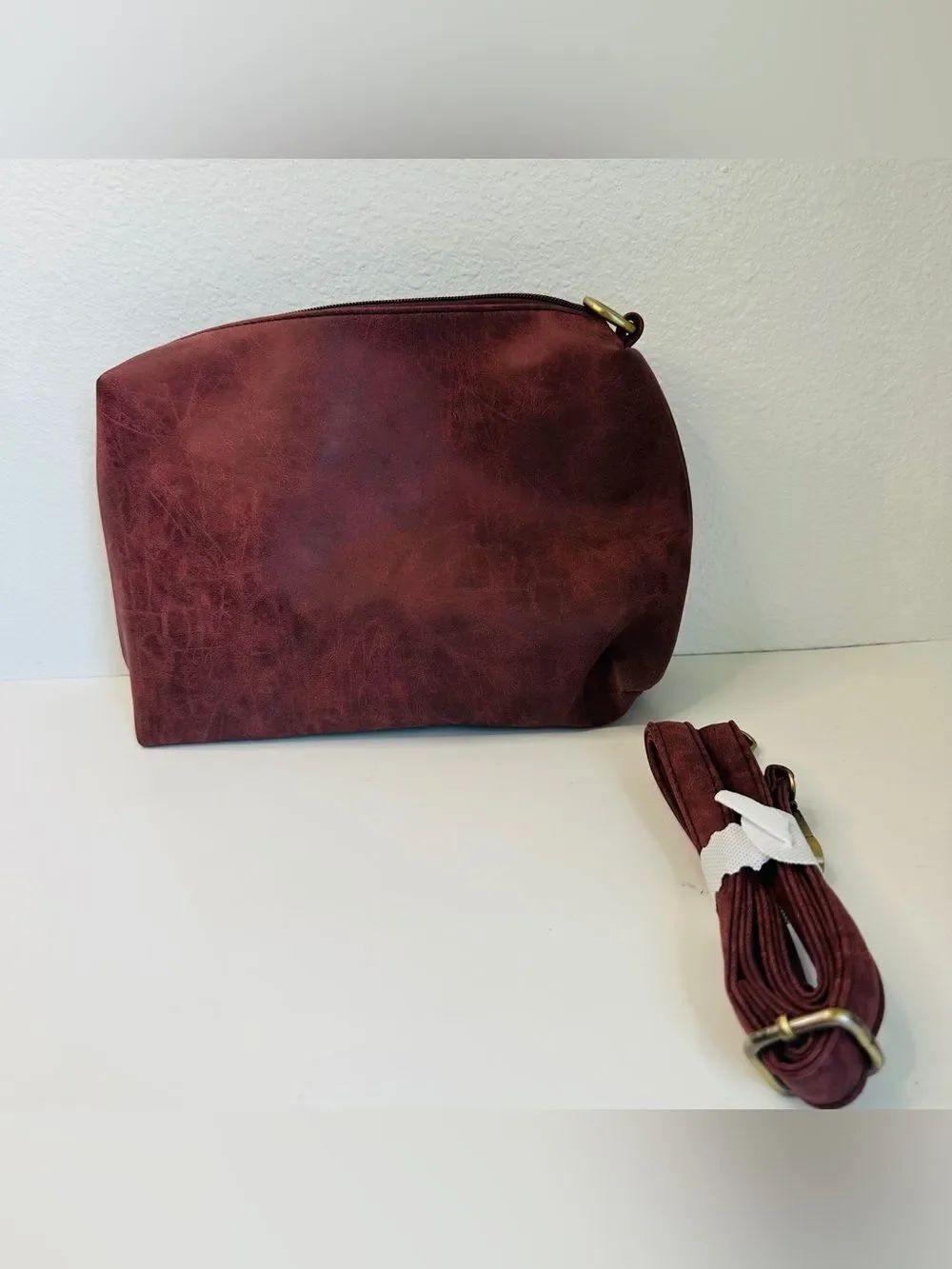 Joy Susan Burgundy Vegan Leather Crossbody Bag NWOT